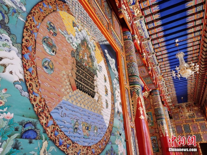 世界彩绘面积最大的单体藏传佛殿建筑在青海被认证