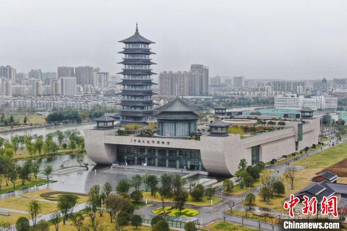 航拍扬州中国大运河博物馆。　泱波 摄