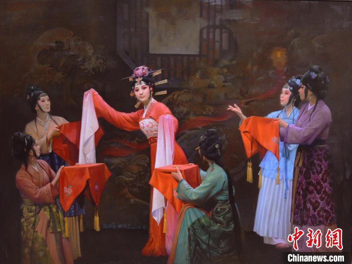 陈国华夫妇创作的莆仙戏《海神妈祖》之“梳发明志”。　詹兴妹 摄