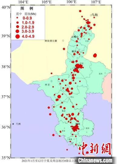 2021年宁夏及周边地区共发生0级以上地震336次