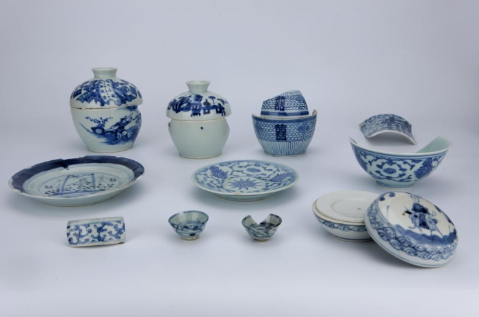 2019年出水的部分青花瓷器。上海市文物局供图