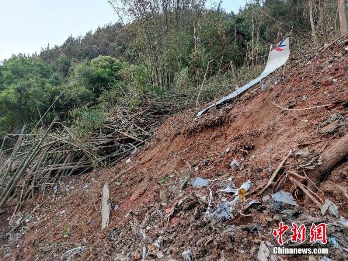 东航客机坠机现场。近航 通讯员 江怀鹏 武警广西梧州支队提供