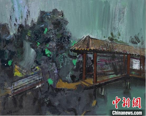 石建军油彩江南作品亮相中国美术馆油画语言展中国意境
