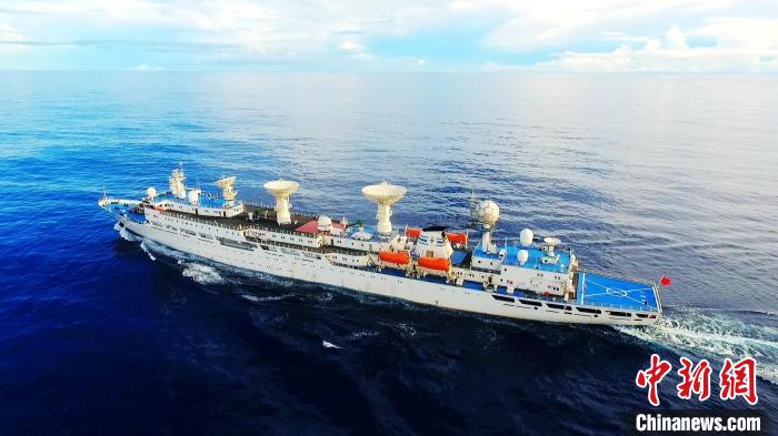 遠望3號船完成第100次測控通信任務。　中國衛星海上測控部 供圖