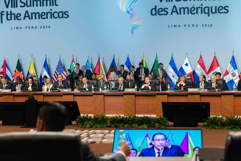 2018年，第八届“美洲峰会”现场照片。