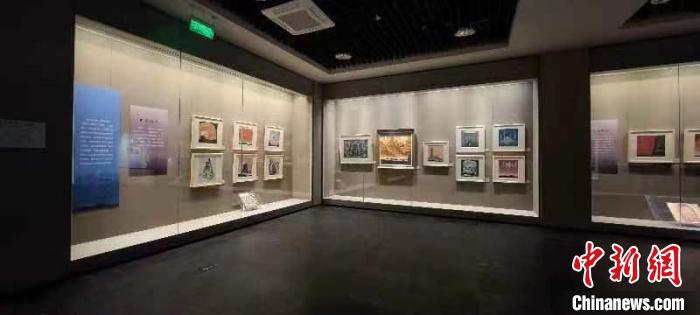 图为“丝路遐想——戈沙丝绸之路艺术作品展”。　西安博物院供图