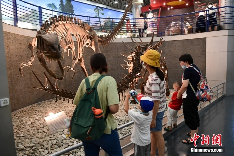 市民在北京自然博物馆乐享亲子时光