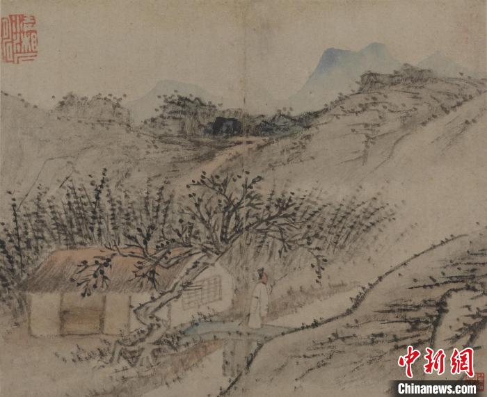 山水 清 石涛 册页 19.7x23.8厘米 纸本水墨设色 1702年 中国美术馆供图