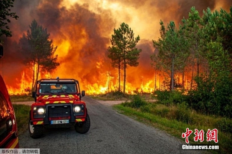 法国林火持续蔓延 过火面积达上万公顷