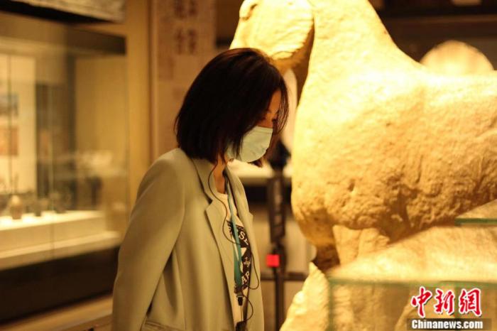 图为席嘉怡在陕西历史博物馆参访。