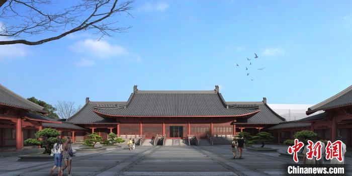 德壽宮遺址保護展示暨南宋博物院一期(中西區)總體鳥瞰效果圖 杭州市園林文物局供圖