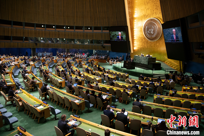 当地时间9月13日，第77届联合国大会在纽约联合国总部开幕。 <a target='_blank' href='/'>中新社</a>记者 廖攀 摄
