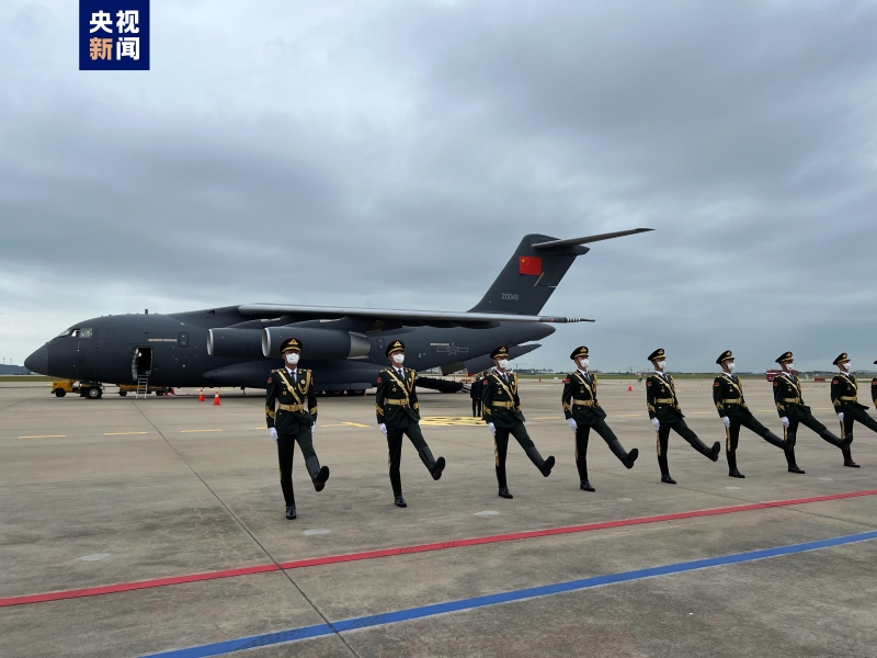 第九批在韩中国人民志愿军烈士遗骸交接仪式当地时间9月16日上午在韩国仁川国际机场举行。（图源：央视新闻）