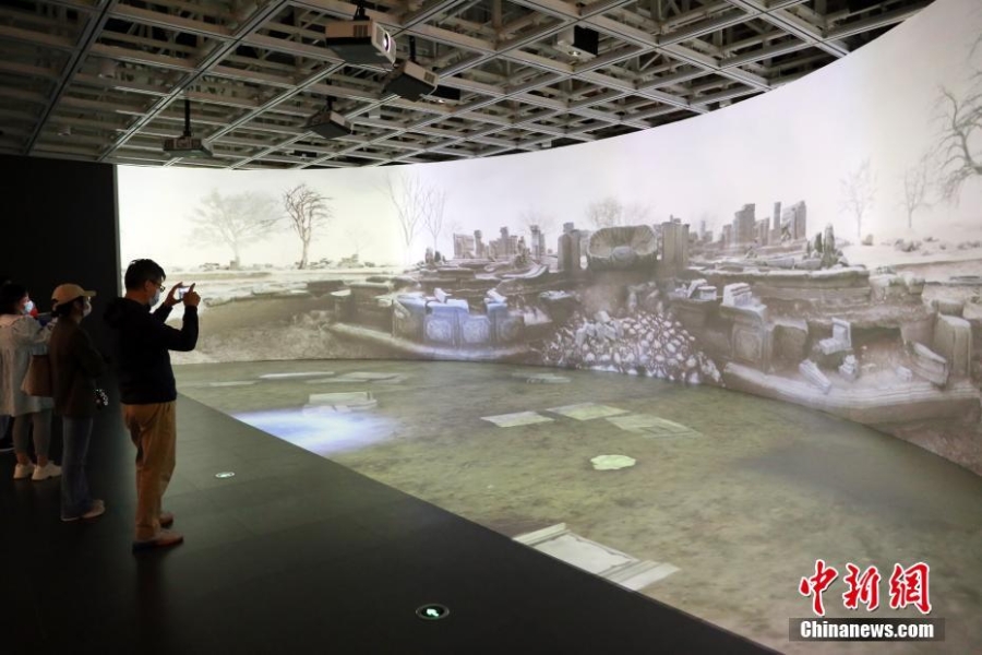 上海举办海外回流文物展 展方用CG立体动画投影还原圆明园“十二兽首水力钟”