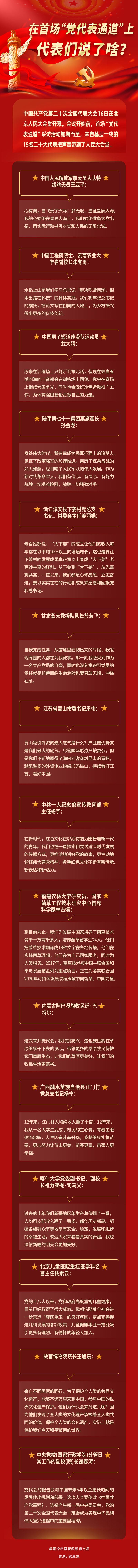 图说二十大｜在首场“党代表通道”上，代表们说了啥？