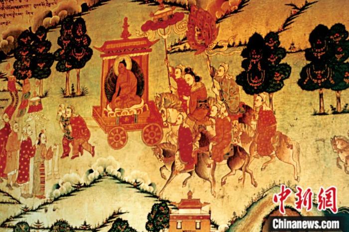 西藏大昭寺的文成公主壁画。视觉中国 供图