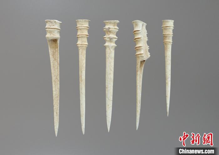 M54出土骨器。　陕西省考古研究院 摄
