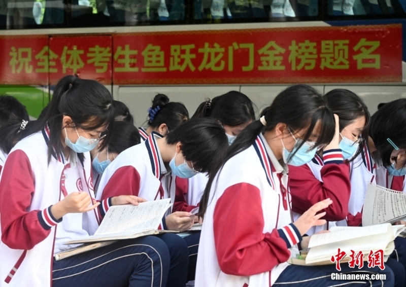资料图：考生们认真温习。 <a target='_blank' href='/'>中新社</a>记者 翟羽佳 摄