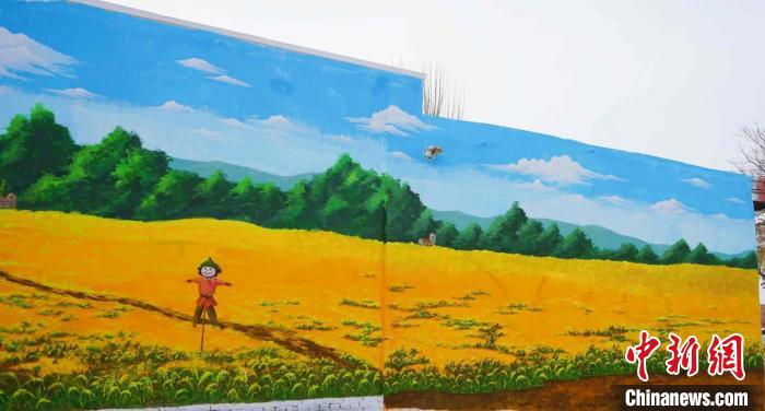 绘制好的乡村墙绘。　宁夏文旅厅供图