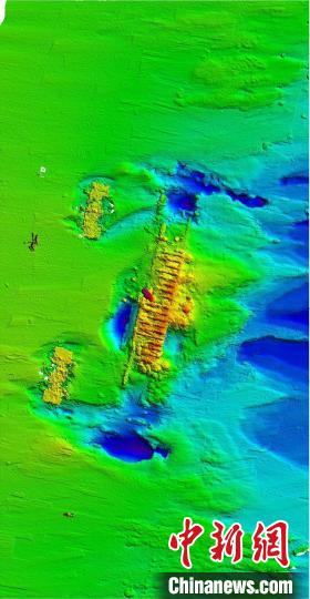 长江口二号古船多波束声呐图。国家文物局供图