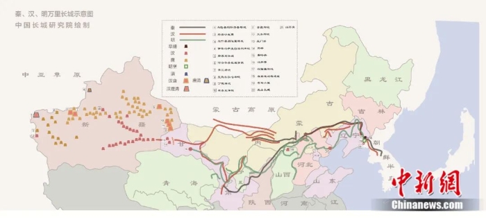 中国地图长城路线图图片