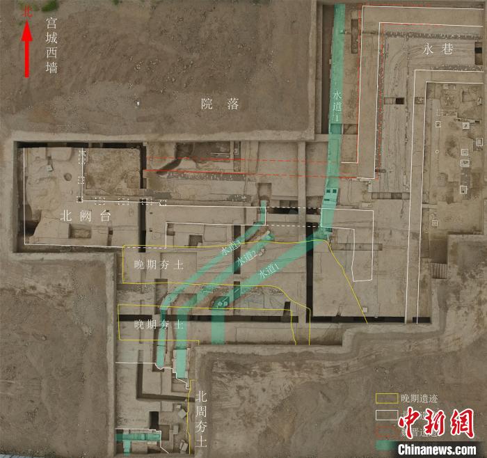 汉魏洛阳城宫城千秋门遗址发掘平面图。(资料图) 中国社会科学院考古研究所供图