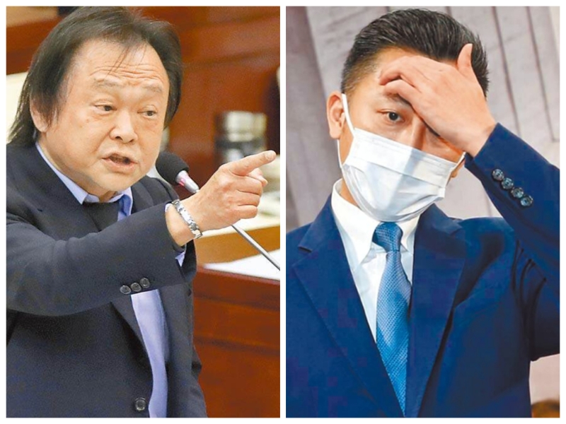 民进党台北市议员王世坚（左）要前新竹市长林智坚（右），在新竹棒球场相关争议上“闭嘴”。（图源：台湾“中时新闻网”）