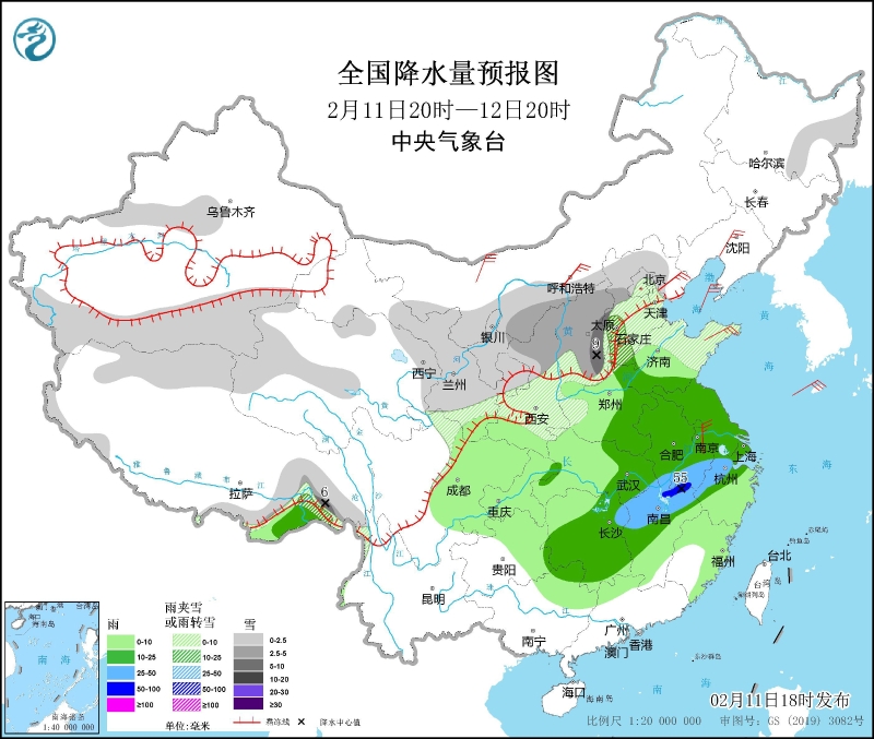 中间天气台：中东部有大规模雨雪历程 冷空气影响中东部地域