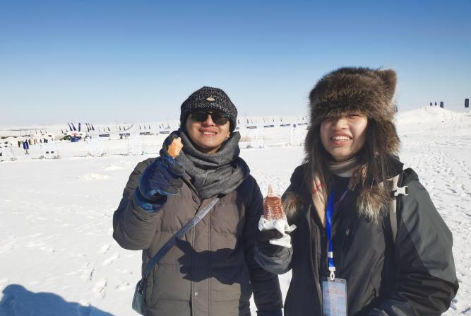 特写：在呼伦贝尔大雪原上体会“越冷越激情”的台湾青年