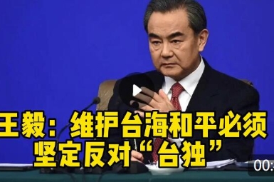 王毅：维护台海和平必须坚定反对“台独”
