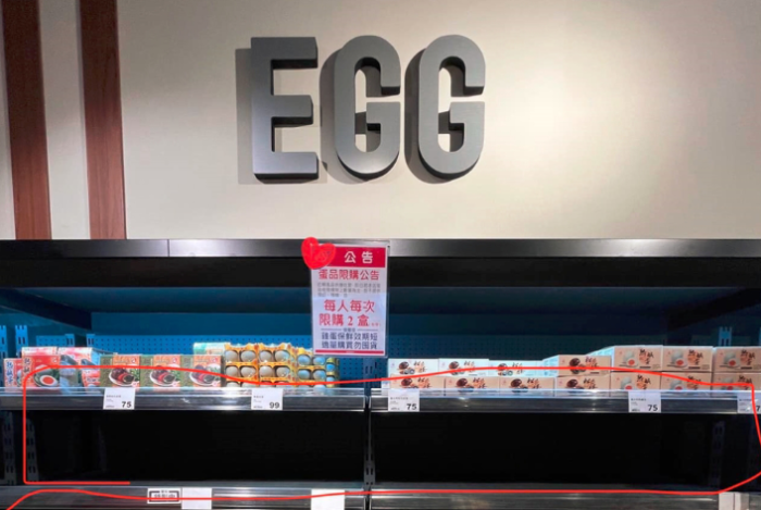 离行政院最近的超市也缺蛋