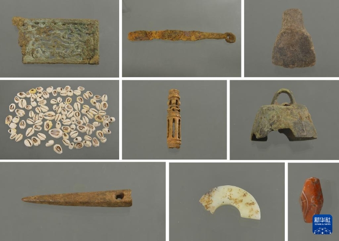 云南昆明市河泊所青铜时代遗址出土的部分小件器物（拼版照片）