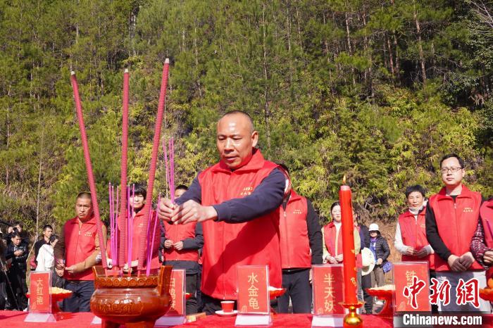 武夷山燕子窠茶山，也同步举行喊山祭茶。　郑国虎 摄