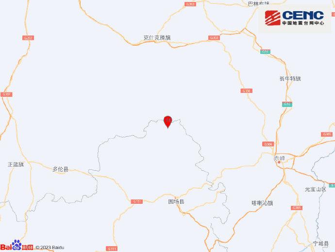 河北承德市围场县发生3.1级地震，震源深度10千米