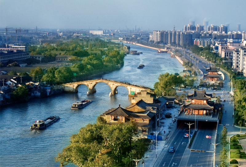 4月4日，京杭大运河黄河以北段（自北京市东便门至山东省聊城市位山闸）707公里全线贯通实现有流动的水。（图源：水利部）