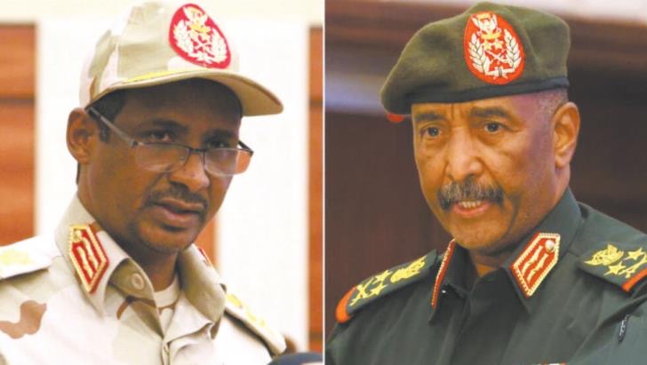 苏丹快速支援部队领导人达加洛和苏丹武装部队总司令布尔汉。（图源：环球时报）