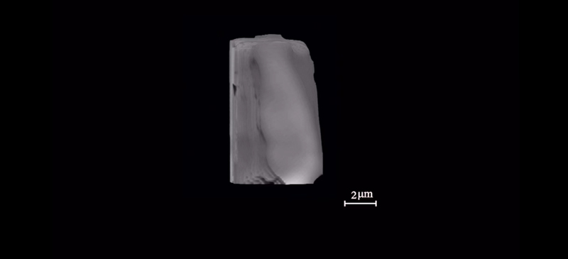 “嫦娥石”真实颗粒CT扫描三维形态图（2022年9月）。新华社发（中核集团核工业北京地质研究院供图）