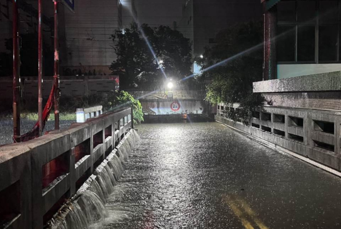 大雨导致新竹县多处积淹水