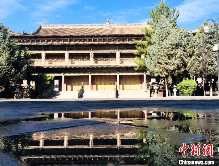 2020年8月，拍攝的雨後張掖大佛寺。(資料圖) 艾慶龍 攝