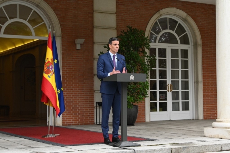 西班牙首相桑切斯宣布，将原定12月举行的大选提前至7月23日举行。（图源：法新社）