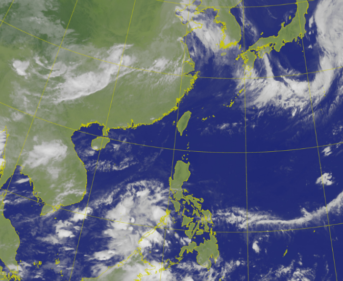 图为台湾附近的卫星云图