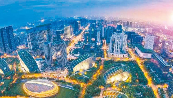 图为璀璨成都夜景