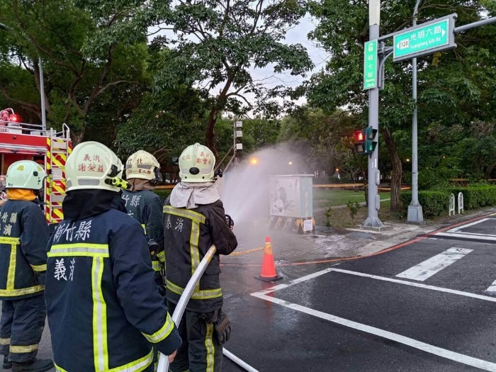 新竹县府外道路瓦斯外泄
