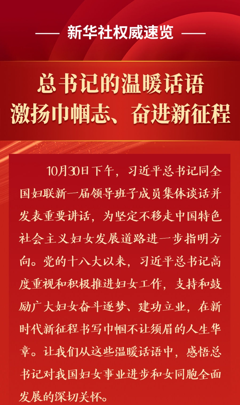 新华网威信速览｜总布告的紧张话语，激扬巾帼志、奋进新征程