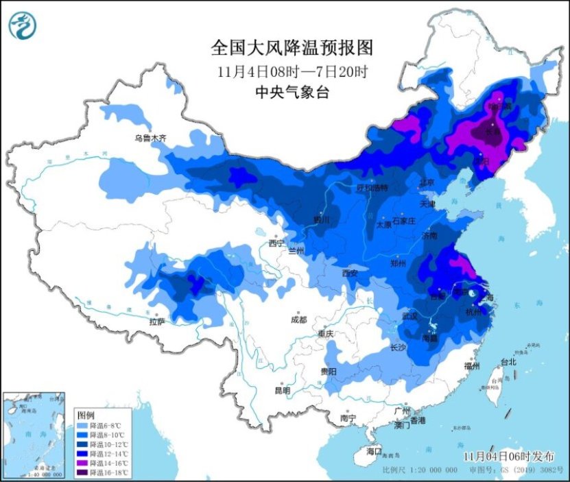 我国大部地域有清晰大风降温天气 内蒙古西南地域等地有强雨雪历程