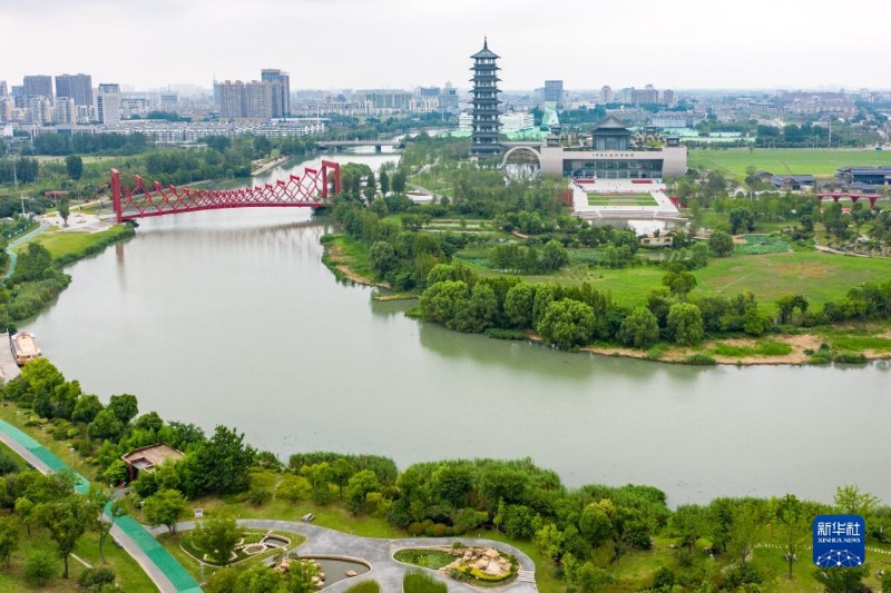 这是2021年6月16日拍摄的扬州中国大运河博物馆（无人机照片）。（图源：新华社）
