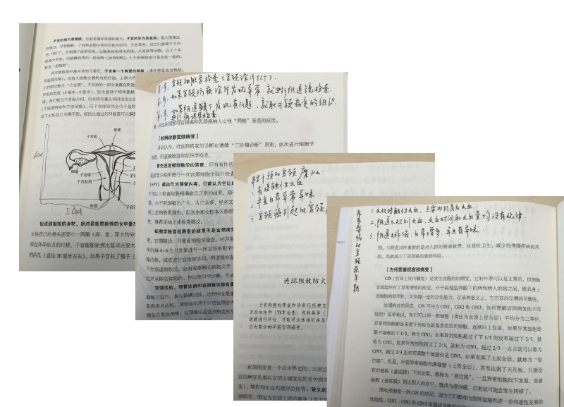 患者在书中做的笔记。受访者供图