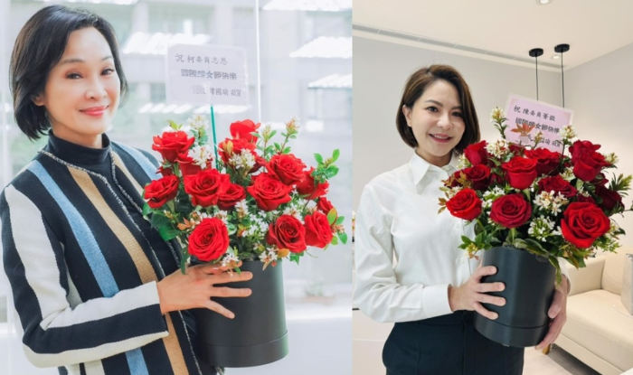 暖心！妇女节开院会韩国瑜送每位女立委“一盆玫瑰花”