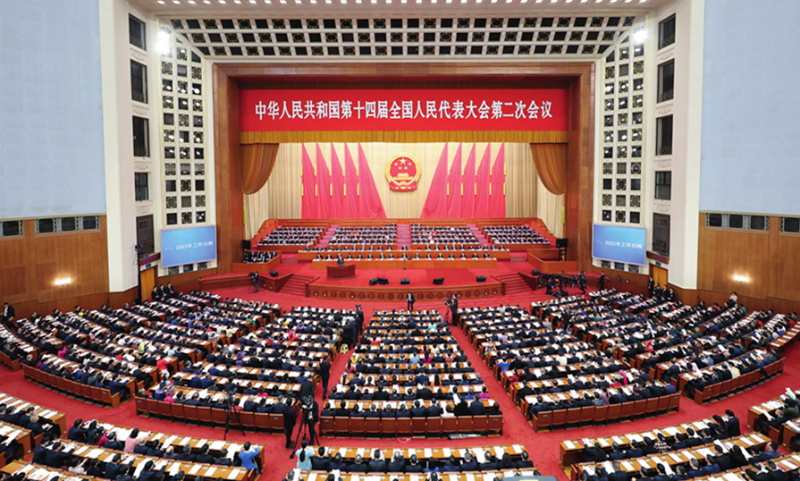 3月5日，第十四届全国人民代表大会第二次会议在北京人民大会堂开幕。 丁海涛摄 《瞭望》