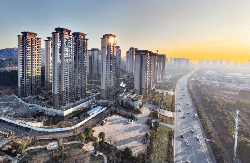 这是2024年1月24日拍摄的湖北黄石保交楼项目东楚御景。（图源：新华社）